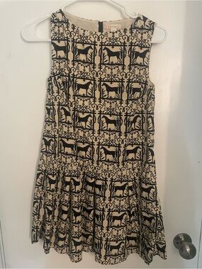 Crewcuts Black and Cream Horse Print Twirl Dress